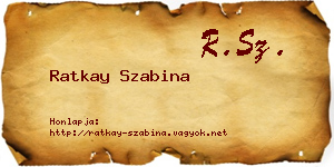 Ratkay Szabina névjegykártya